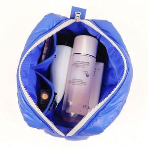 Solid Color Winter Down Cotton Soft Light Weight Puffer Puffy Fluffy Quilted Cloud Makeup Cosmetic Bag Travel <b>Make</b> <b>up</b> <b>Pouch</b> - Product Image 3