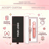 Kit de gloss et crayon à lèvres 2-en-1 avec logo personnalisé, faible MOQ (50 pièces), boîte tiroir pour démarrer votre marque de cosmétiques à marque privée virale sur TikTok
