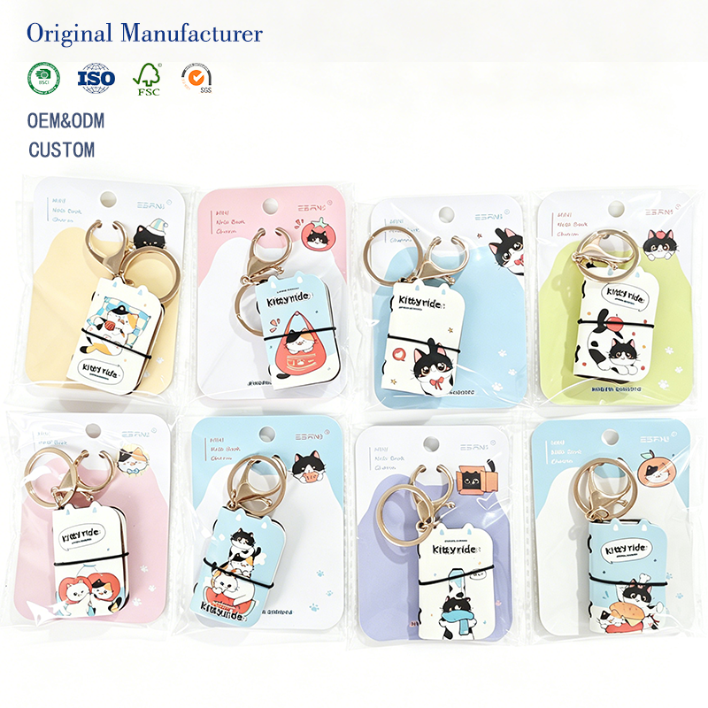 2026 Factory Wholesale Assorted Kittyride Mini Notebook Keychain Set ...
