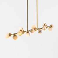 Lustre linéaire moderne de luxe nordique en albâtre, suspension simple pour îlot de cuisine, restaurant, salon, décoration intérieure