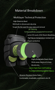Short de ski rembourré résistant au froid CE niveau 1 reste flexible <span class=keywords><strong>à</strong></span>-20C équipement de protection des hanches pour les sports d'hiver extrêmes - Product Image 4