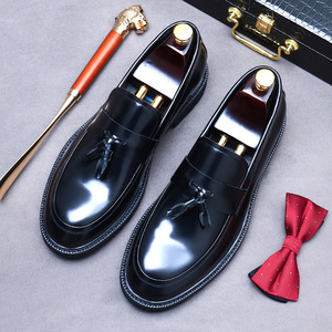 New men's business style suede-soled fringed leather dress <b>shoes</b>, custom-made, genuine leather <b>shoes</b> - Product Image 2
