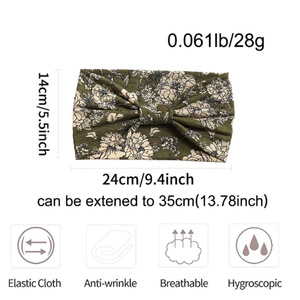 ワイドバンダナヘアスカーフ花柄アフリカンヘッドバンド女性用結び目なしスリップヘッドバンドターバンヘッドバンドヘアアクセサリー - Product Image 4