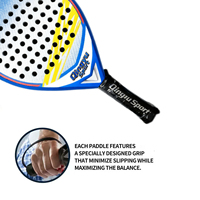 Raquette de Padel de Plage Personnalisée Légère et Portable en Fibre de Carbone Intégrale, Forme de Raquette de Tennis, Équilibrée pour le Contrôle, Idéale pour les Amateurs