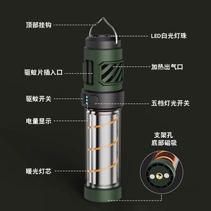 Camping Light Rechargeable Battery Warm White Tripod Stand Outdoor Lantern Type C Charging - Product Image 4