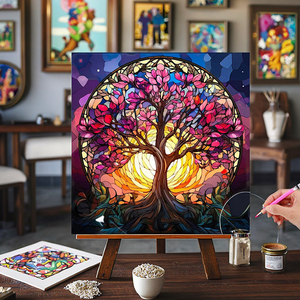 SONGWOOART Kit de <span class=keywords><strong>Pintura</strong></span> de Diamantes 5D con Diseño de Paisaje de Árboles Antiguos Estilo Americano, Impresión Completa con Broca Cuadrada - Product Image 1