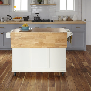 Îlot <span class=keywords><strong>de</strong></span> <span class=keywords><strong>cuisine</strong></span> moderne en bois sur roulettes avec grand rangement, table mobile portable avec plateau en bois massif pour la <span class=keywords><strong>cuisine</strong></span> - Product Image 6