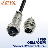 Conector Hembra Impermeable de Grado Aeronáutico IP65 JOYL GX12, Carcasa de Aleación de Zinc, 50 Ohm, 8A/110V, para Equipos Mecánicos