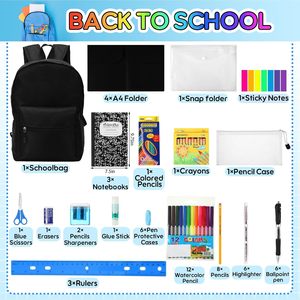 Kit di Materiale Scolastico da 86 Pezzi con Zaino, Regalo per il Ritorno a Scuola - Product Image 2