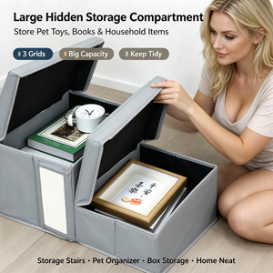 Muebles Multifuncionales para Mascotas, Escaleras Plegables para Perros, Escaleras Impermeables y Antipelusas para Mascotas, Casa Integrada para Gatos y Gabinete de Almacenamiento - Product Image 3