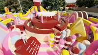 JOYFUL FUN Parc à thème commercial sur le thème de la crème glacée et des desserts, structure gonflable extérieure, aire de jeux gonflable