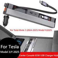 Pour Tesla Model Y Juniper 2025 Console centrale rétractable Hub USB Model 3 Highland Chargeur de téléphone Station de charge rapide