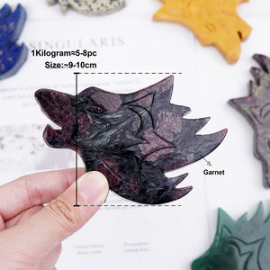 Recién llegado, losas de cabeza de cristal <span class=keywords><strong>Wof</strong></span>, artesanías de piedras preciosas Fengshui, adornos de lapislázuli granate tallados a mano para regalo de meditación - Product Image 4