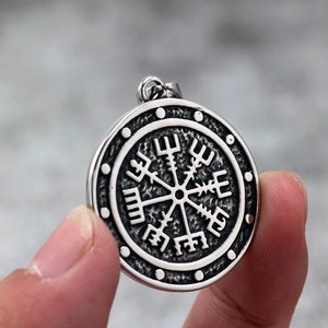 Stainless Steel Viking <b>Compass</b> Pendant <b>Necklace</b> Unisex Geometric Design Gift Jewelry - Product Image 4