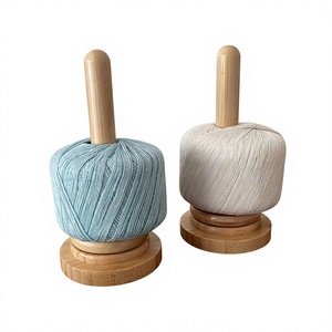 <b>Wooden</b> Yarn Holder Stand Round Shape Eco-Friendly 11.5cm Simple Design for Sewing Convenient Use - Product Image 5