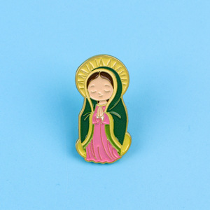 เข็มกลัดแฟชั่นรูปพระแม่มารี การ์ตูนน่ารัก พระแม่แห่งกัวดาลูป ตัวการ์ตูนเคลือบเงา สำหรับผู้ศรัทธาชาวคาทอลิก - Product Image 2