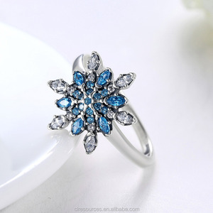 925 Sterling Silver <strong>Snow</strong> Globe <strong>Ring</strong> <strong>Snow</strong> <strong>Flake</strong> Napkin <strong>Ring</strong> Blue Sapphire <strong>Rings</strong> - Product Image 5