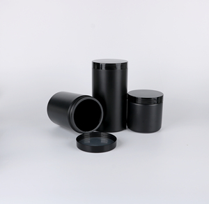 Black Empty <b>Plastic</b> Protein Powder <b>Jar</b> With Screw Lid Multi Size Round Supplement Container For Whey Powder Capsule Sports Nutri - Product Image 6