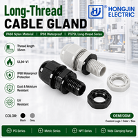 Kabel Gland Tahan Air PA66 Nylon IP68/IP69 PG7SL Ulir Tegangan Tinggi 3-6.5mm Panjang Ulir 15mm Bersertifikasi CE Untuk Penggunaan Industri