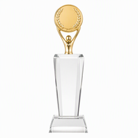 Trophée personnalisé en bois, cristal et métal, plaque gravée pour la reconnaissance d'entreprise, médaille pour événements