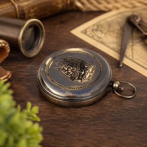 Ross London <b>Antique</b> Brass Pocket <b>Compass</b> Nautical Design Vintage Marine Navigation Device Handcrafted Analog Display - Product Image 5