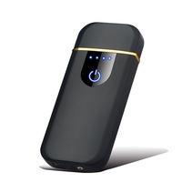 Briquet en métal ultra-fin sensible au toucher, rechargeable par USB, avec allumage double face, vente en gros