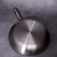 Panci Penggorengan anti lengket, kompor induksi penghemat energi minyak 8/9/10/11 inci Tri Ply Stainless Steel sarang lebah datar Set