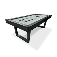 Table de jeu multifonctionnelle de 7 pieds, billard, ping-pong, billard américain, table à manger avec poches en cuir et coussinets en caoutchouc pour la maison, le bureau ou les loisirs