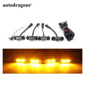 Feux de calandre LED ambre avec boîtier noir pour Toyota Tacoma TRD PRO 2016-2019 (pièces de rechange) avec faisceau et fusible - Product Image 1