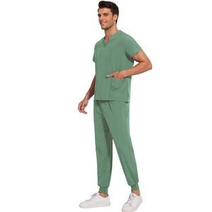 Robes chirurgicales élastiques pour hommes col en V à manches courtes unisexe ensemble de vêtements uniformes pour hôpital bucco-dentaire médecin infirmière - Product Image 6