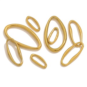 5Pcs/bag Irregular Oval Stainless Steel Connector Personalized Fashion Earring Bracelet DIY <strong>Jewelry</strong> <strong>Manufacturing</strong> <strong>Supplies</strong> - Product Image 4