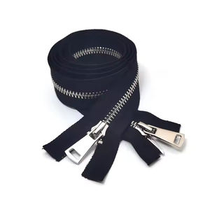 #3 #5 #7 #8 #10 fermeture éclair pour tissu brillant dents <span class=keywords><strong>argent</strong></span>ées fermetures éclair en métal personnalisées fermeture éclair en métal noir pour veste ouverte - Product Image 6