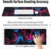 Tapis de souris de jeu personnalisé de haute qualité avec base en caoutchouc antidérapante, design liquide, sublimation pour le bureau