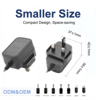 Adaptateur secteur à sortie de puissance stable 5V 3A 12W, protection multicouche, prise britannique, coque PC ignifuge, transformateur AC/DC