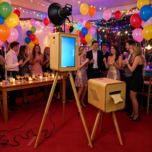 Photomaton à écran tactile <span class=keywords><strong>de</strong></span> 18,5 pouces en bois, double face, avec iPad et appareil photo reflex numérique, impression instantanée, <span class=keywords><strong>pour</strong></span> <span class=keywords><strong>location</strong></span> d'événements <span class=keywords><strong>de</strong></span> <span class=keywords><strong>mariage</strong></span> - Product Image 5
