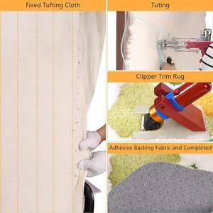 Kit de herramientas de mechones de alfombras de bajo <span class=keywords><strong>precio</strong></span>, <span class=keywords><strong>pistola</strong></span> de mechones y recortadora con guía y tela de bordado y tijeras para principiantes de mechones - Product Image 2