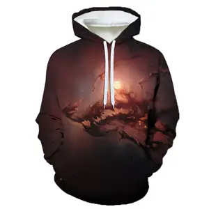 2023Fast Delivery Hot Selling Custom Brand Men's Pullover Wolf 3D Digital Printing Hooded Loose Casual Sweater Hoodies