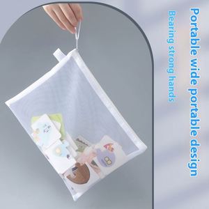 Large Capacity <b>A4</b> Document Bag Transparent Nylon Mesh Zipper Pouch Multifunction Office Bill <b>File</b> Storage Bag Office Holder - Product Image 3