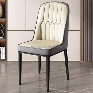 <b>Cheap</b> Modern Italian Style Leather Dining Room Chairs with Metal <b>Frame</b> for Apartment and Home Office Use 5-Piece Set - Product Image 4