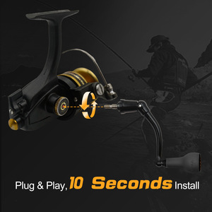 Empuñadura para Carrete de Pesca de 66 mm, Fibra de Carbono de 27 mm, TPE Negro, Compatible con Carretes de Spinning Penn 420ss 430ss - Product Image 3