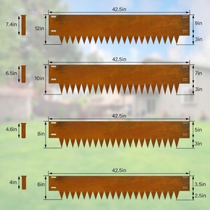 Bordure en acier <span class=keywords><strong>corten</strong></span> rouillé personnalisé Formboss 12, acier métallique vieilli, certifié ISO, découpe au laser pour l'aménagement paysager - Product Image 4