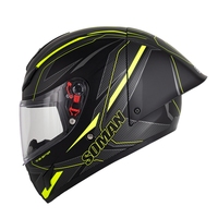 Casque de moto intégral SOMAN New SU11 homologué DOT avec grand spoiler, coque ABS colorée pour la course et la route.
