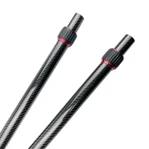 Tubo telescópico de 4 secciones de alta calidad, varilla de extensión de fibra de carbono, 19mm, 25mm, 28mm, 30mm