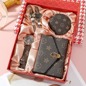 Wholesale 5pcs/set women's fashionable and minimalist light luxury watch wallet clip makeup mirror cover gift wedding gifts