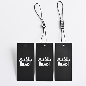 Tái Chế Quần Áo May Mặc Hangtags Nhãn Biểu Tượng Tùy Chỉnh Sang Trọng Màu Đen Treo Thẻ Cho Thương Hiệu Quần Áo - Product Image 2