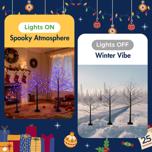 3 Pac <strong>Christmas</strong> Tree with <strong>Purple</strong> Lights, 4FT 5FT and 6FT, Lighted Black Tree for <strong>Christmas</strong> <strong>Decoration</strong> - Product Image 6