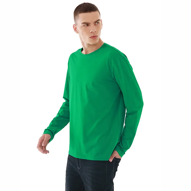 Fit Graphic Long Sleeve Fitness Cotton Sport Oversize Men T Shirt