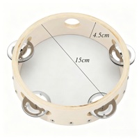 Tambourin de mariage 4/6 pouces personnalisé, à succès, avec une rangée de grelots, instruments de percussion éducatifs, pandéras, tambours à main