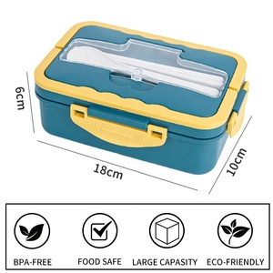 Hộp cơm trưa bằng nhựa không <span class=keywords><strong>BPA</strong></span>, giao hàng nhanh, thân thiện với môi trường, làm từ rơm lúa mì, hộp đựng thức ăn bằng nhựa cách nhiệt dành cho văn phòng, người lớn - Product Image 6