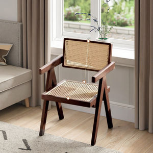Rắn gỗ ăn uống ghế phong cách cổ điển tay vịn tựa lưng cho nhà Internet nổi tiếng Nhà hàng sử dụng lấy cảm hứng từ mây ghế thiết kế - Product Image 3